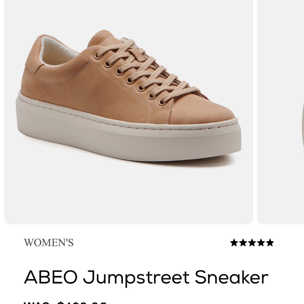 ABEO Tan Leather Platform Sneakers